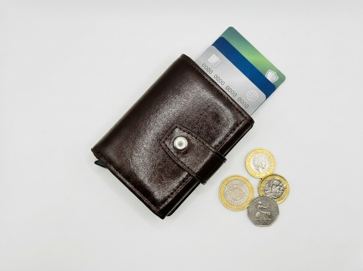 RFID Blocking Smart Leather Dark Brown Wallet for Men – Slim Card Holder with Quick Access