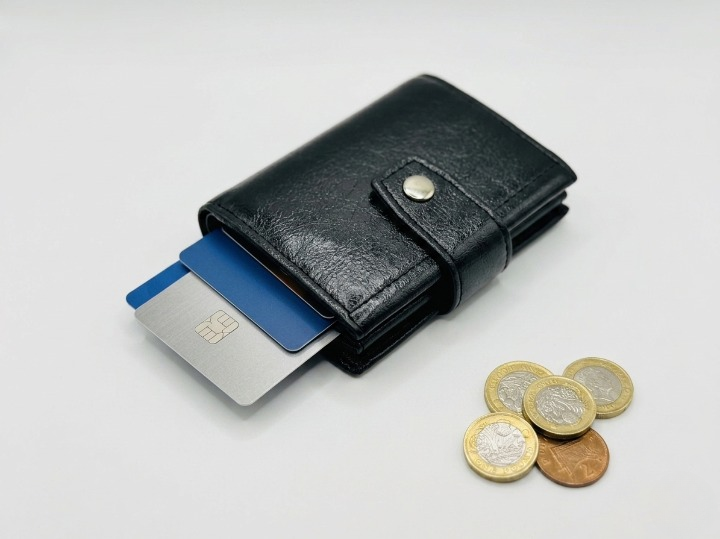 RFID Blocking Smart Leather Black Wallet for Men – Slim Card Holder with Quick Access