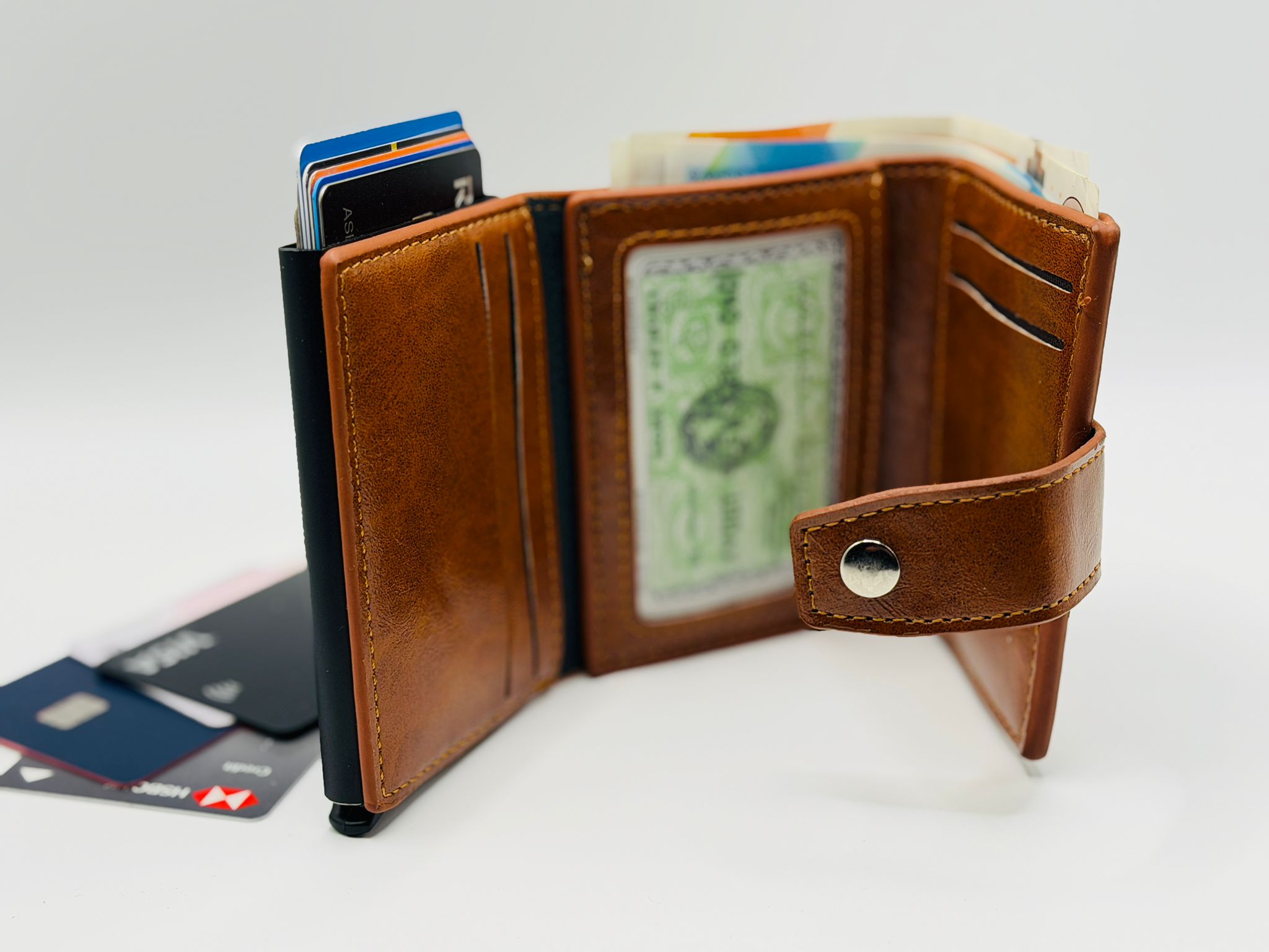 RFID Blocking Smart Leather Black Wallet for Men – Slim Card Holder with Quick Access